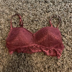 Burgundy push up bra